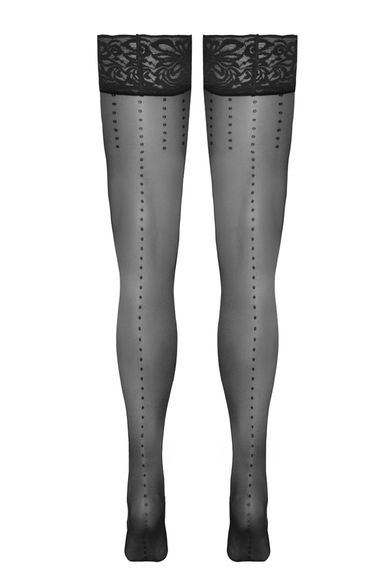Bas autofixants noir Hold up 2 - Cotelli Legwear – Image 2