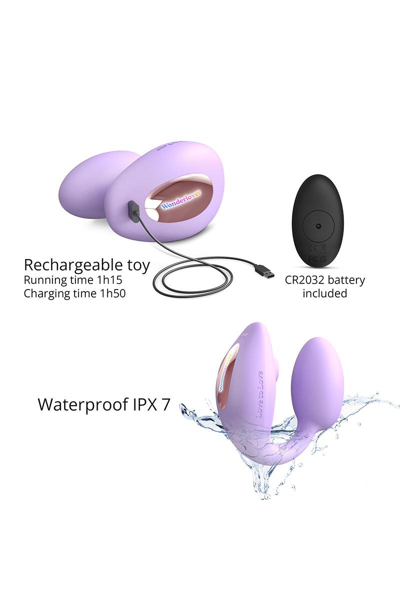 Double stimulateur Wonderlover mauve - Love to Love – Image 2