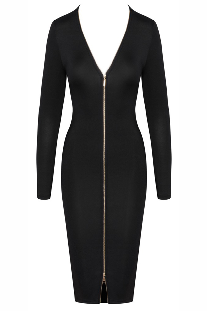 Robe noire à manches longues - Cotelly Party – Image 2