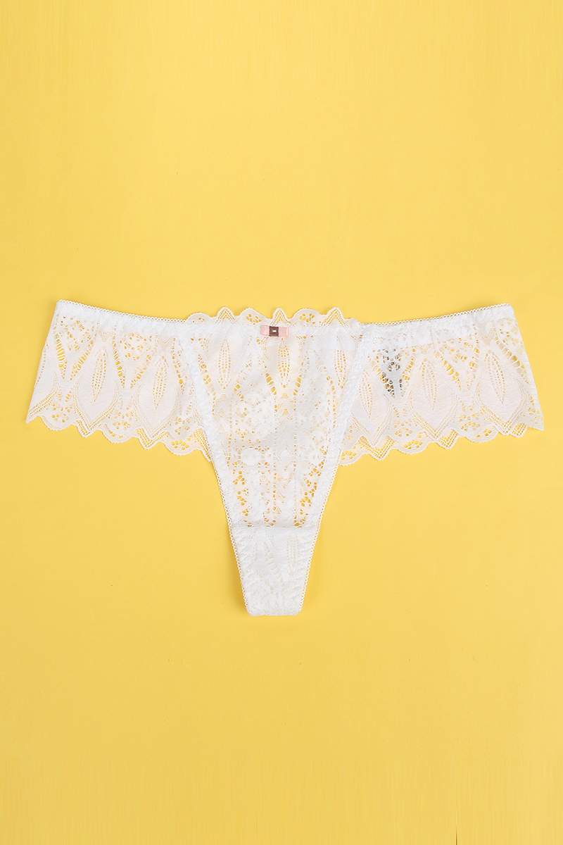 String dentelle dos lacé Blanc - Litolu Lingerie – Image 2