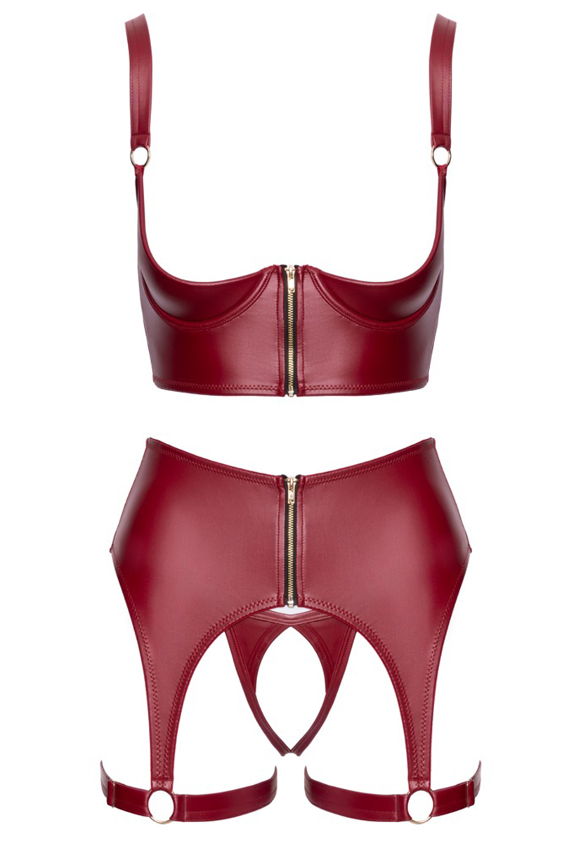 Ensemble seins nus 3 pièces Rouge - Cottelli LINGERIE – Image 2