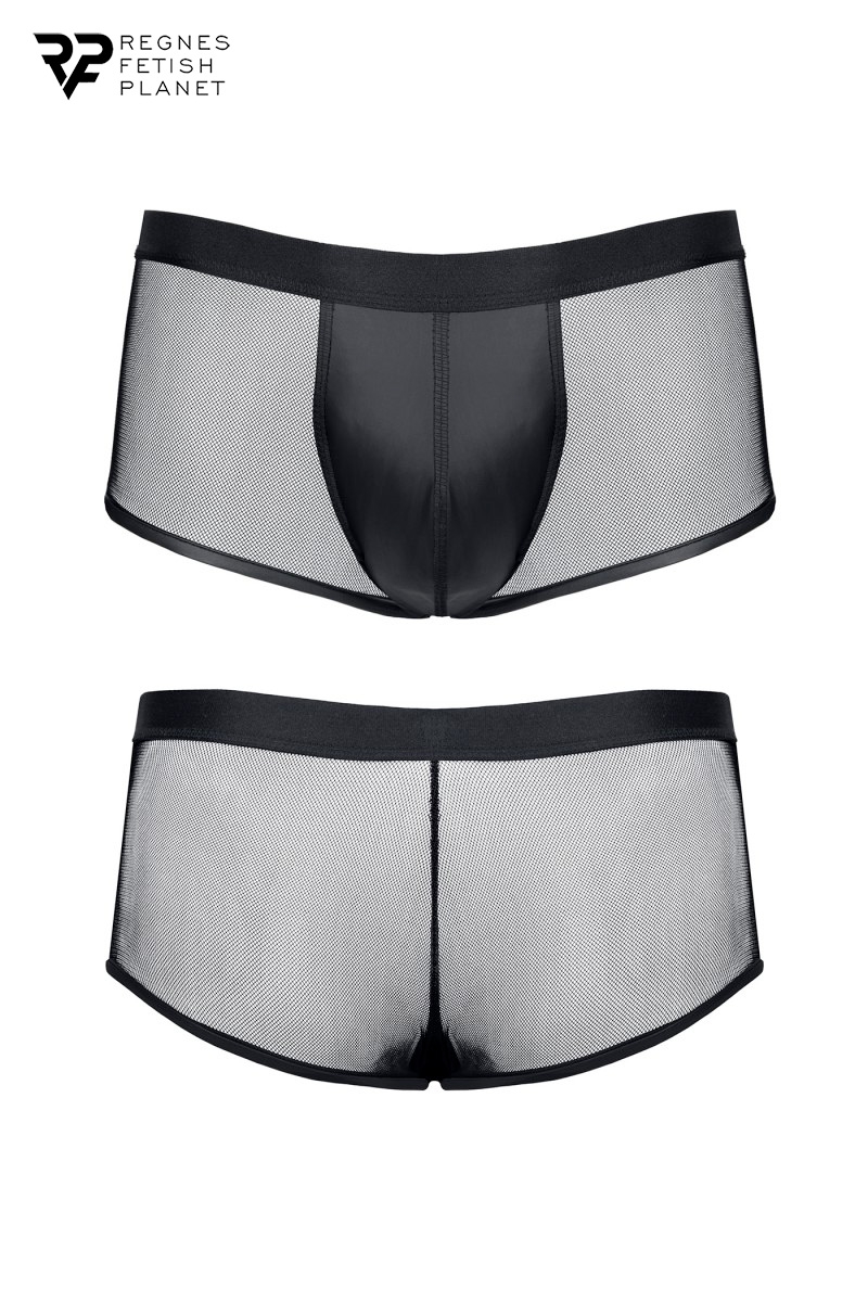 Boxer noir wetlook et mesh - Regnes – Image 2