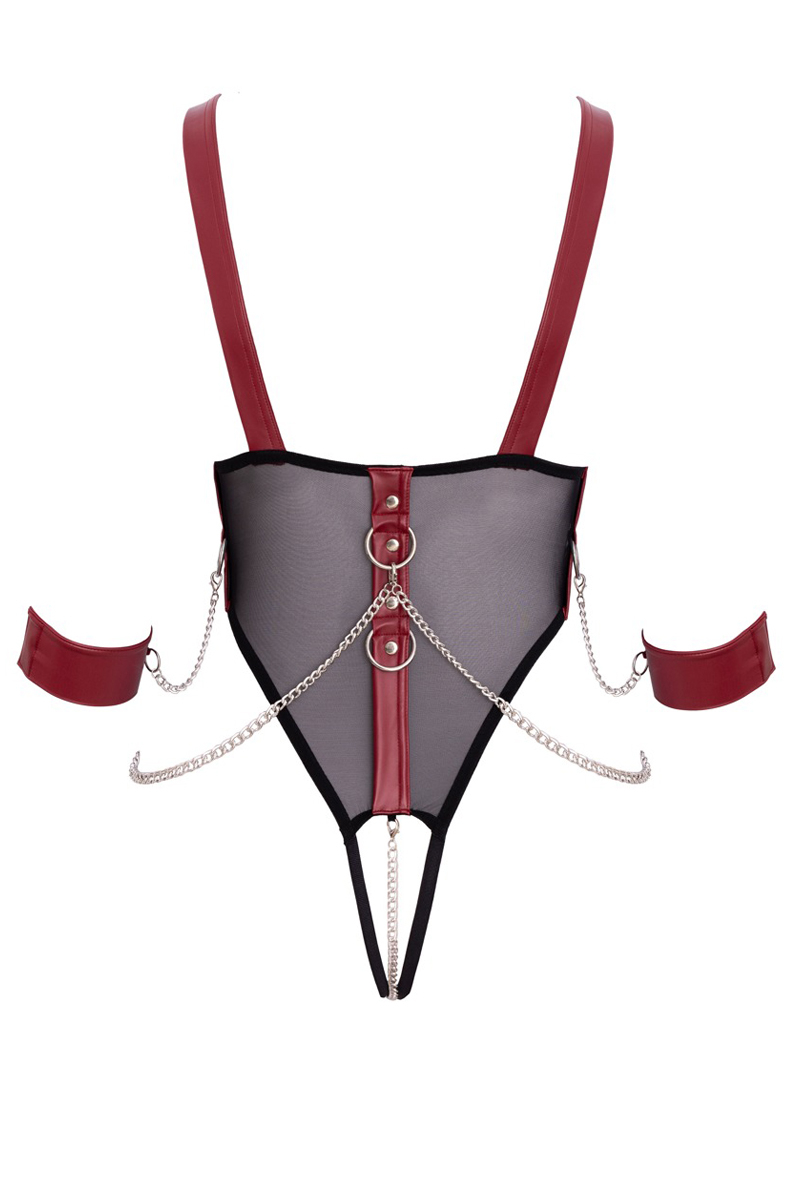 Body de bondage ouvert et seins nus - Cottelli Bondage – Image 3