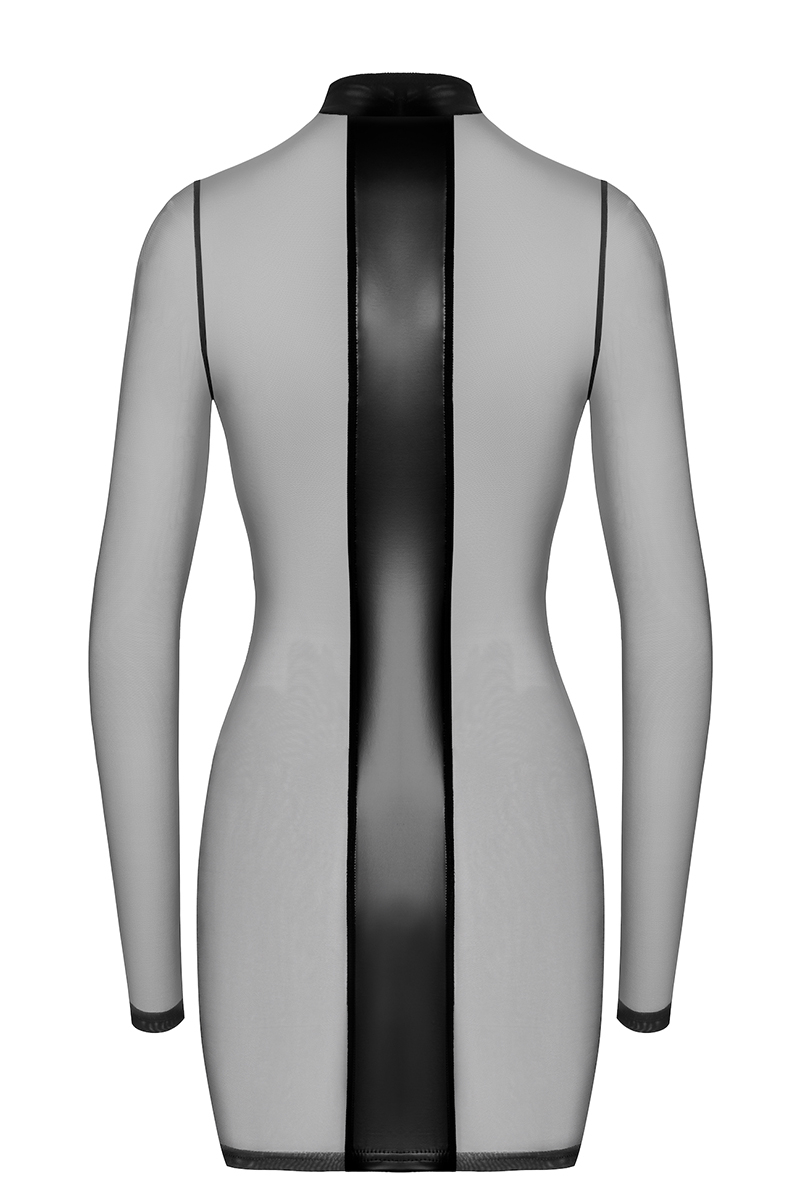 Mini robe tulle et wetlook Crossfire F369 - Noir Handmade – Image 3