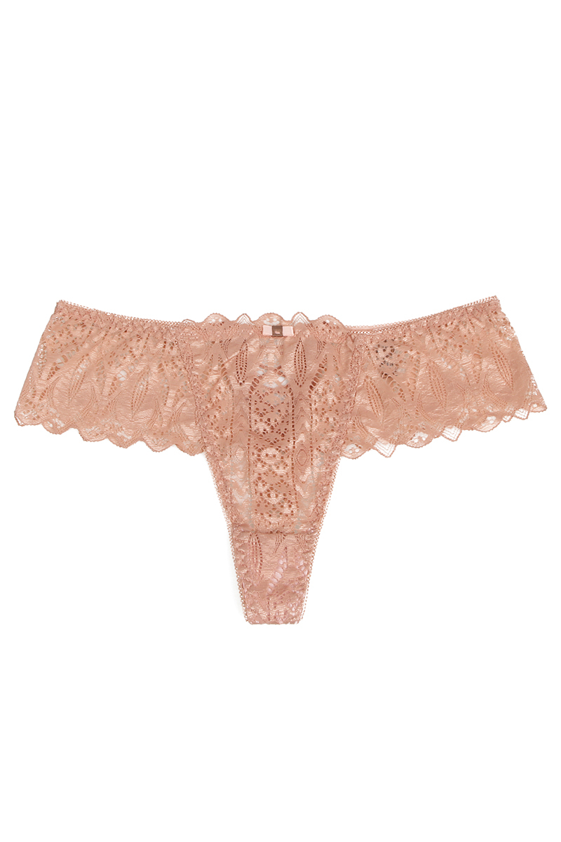 String dentelle dos lacé Rose - Litolu Lingerie – Image 3