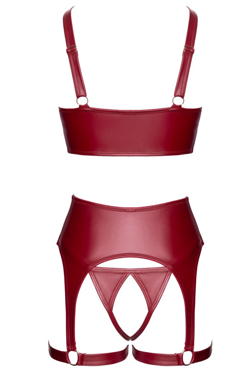 Ensemble seins nus 3 pièces Rouge - Cottelli LINGERIE – Image 3