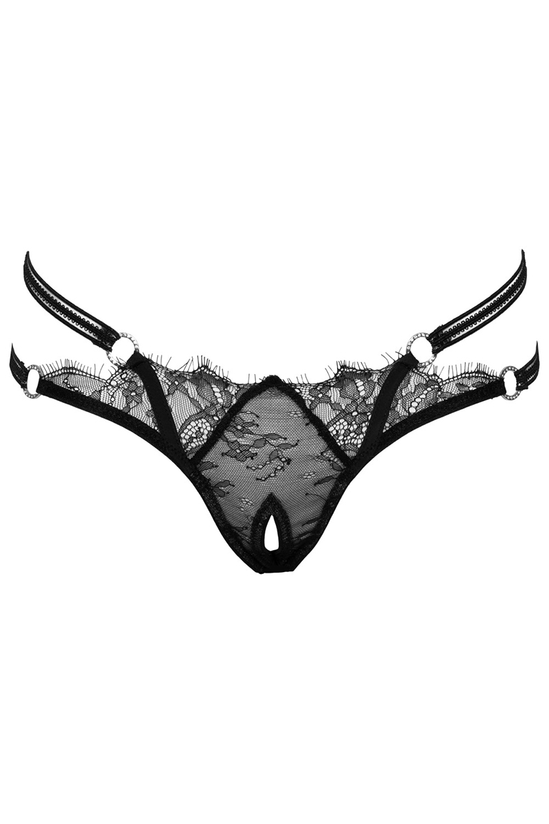 String ouvert Rio noir en dentelle - Cottelli LINGERIE – Image 3