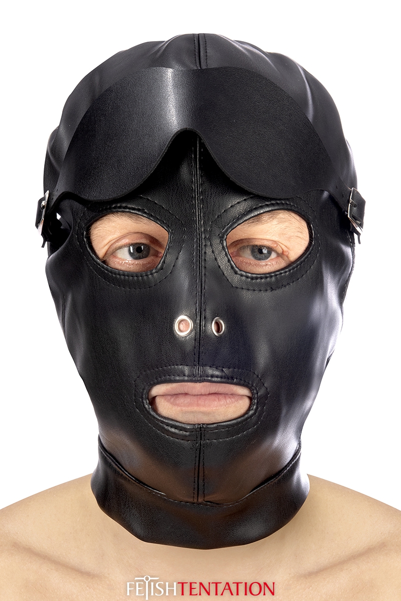 Cagoule simili cuir avec bandeau amovible - Fetish Tentation – Image 3