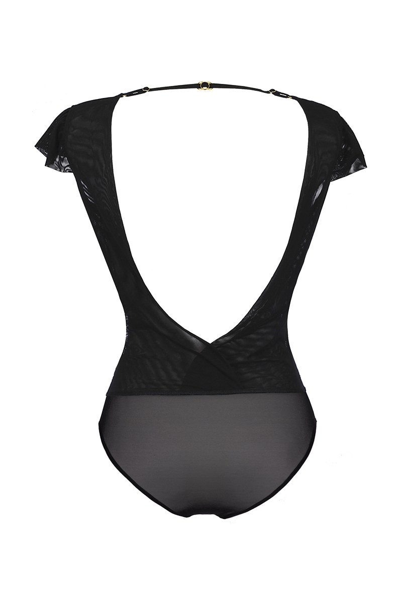 Body tulle et dentelle noir V-9900 - Axami – Image 3