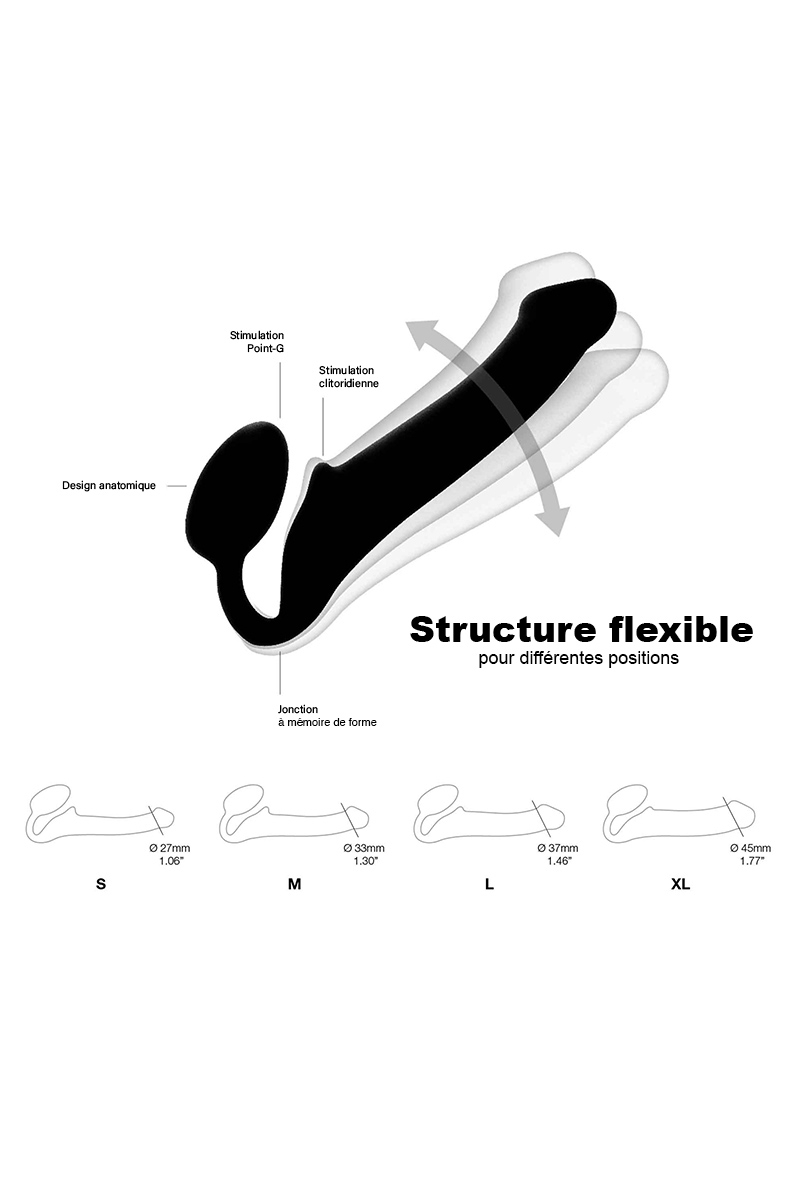 Gode ceinture strap-on noir M – Image 3