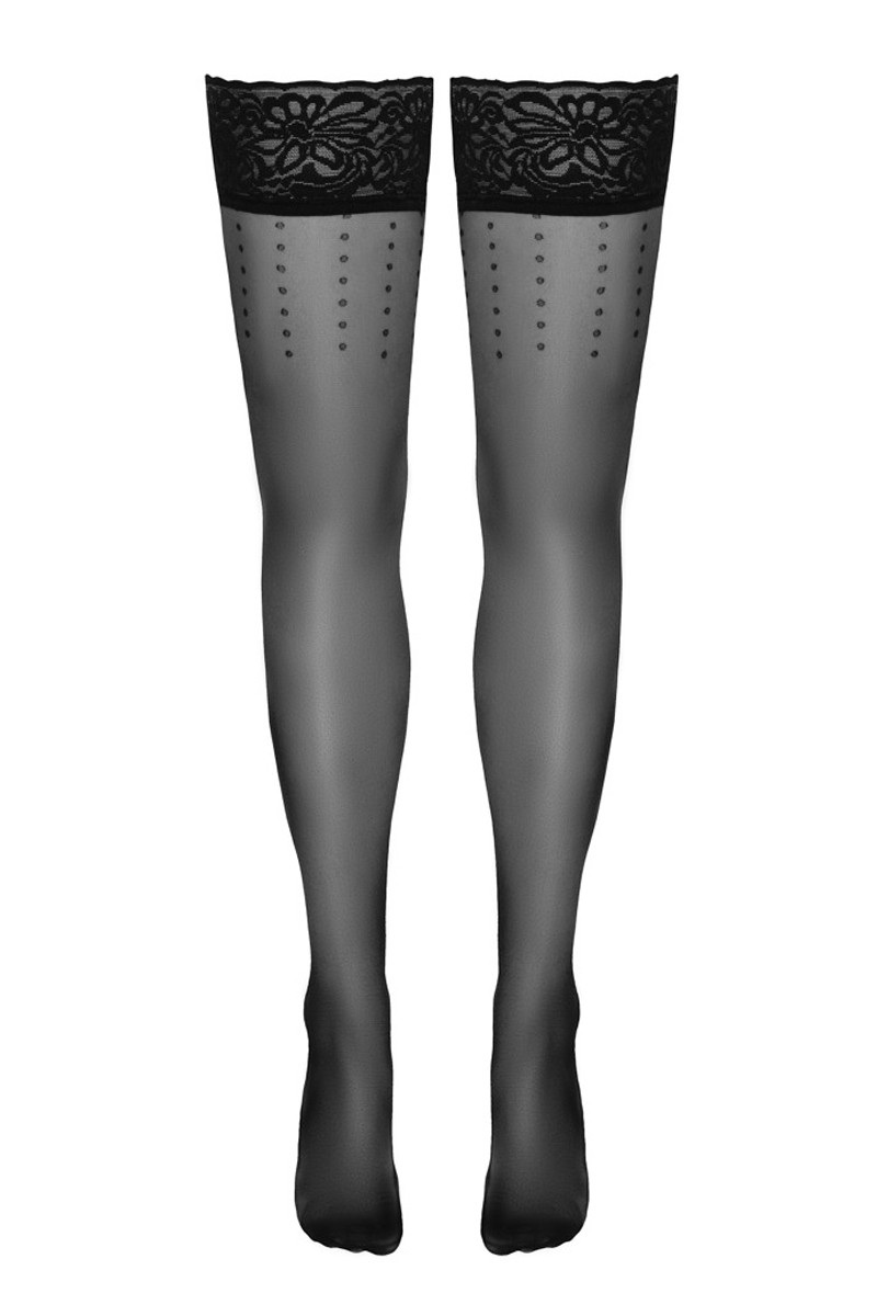 Bas autofixants noir Hold up 2 - Cotelli Legwear – Image 3
