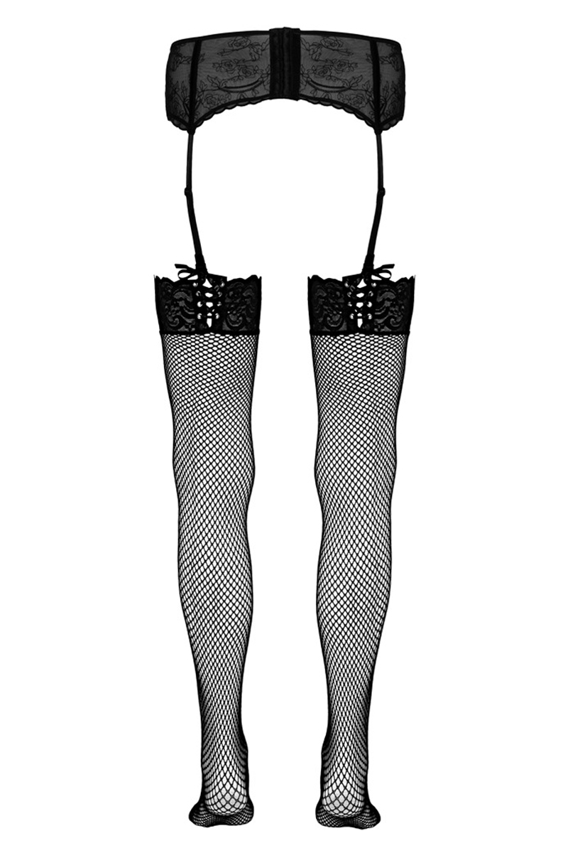 Bas résille noir - Cotelli Legwear – Image 3