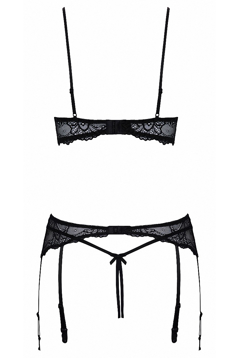 Ensemble lingerie ouverte noir - Cotelli Lingerie – Image 3