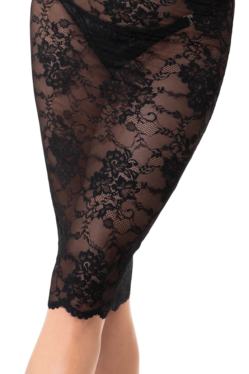 Robe mi-longue Nocturne F338 en dentelle – Image 3