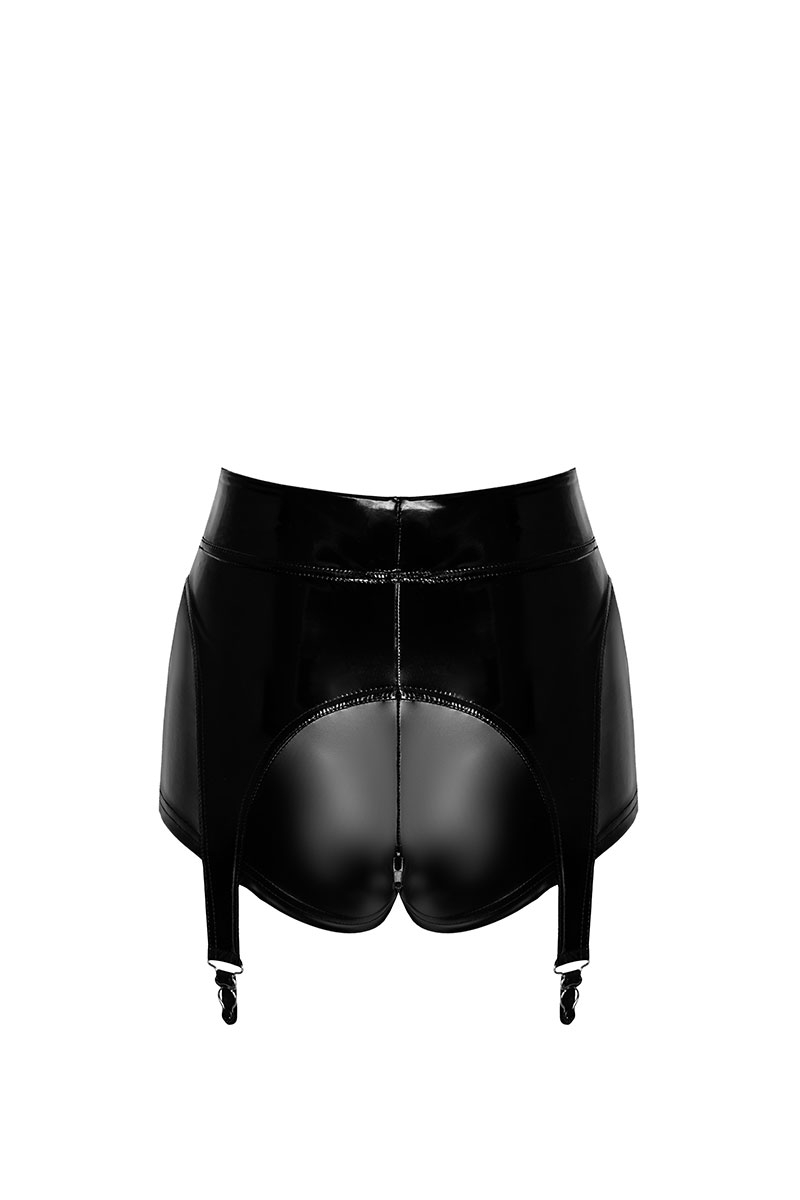 Short à jarretelles Glam F325 vinyle et wetlook – Image 4