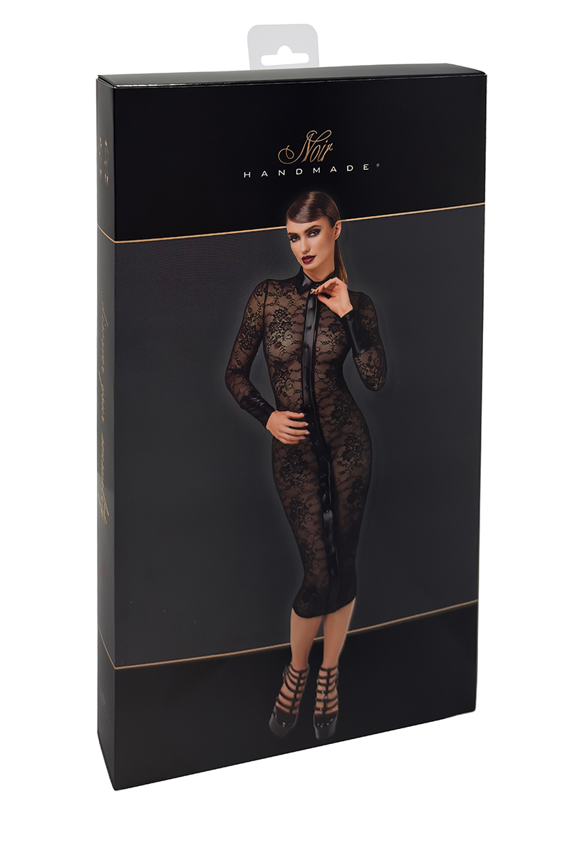 Robe fourreau Noirelle F376 - Noir Handmade – Image 4