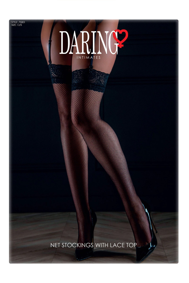 Bas résille Net Stockings with Lace Top - Daring Intimates – Image 4